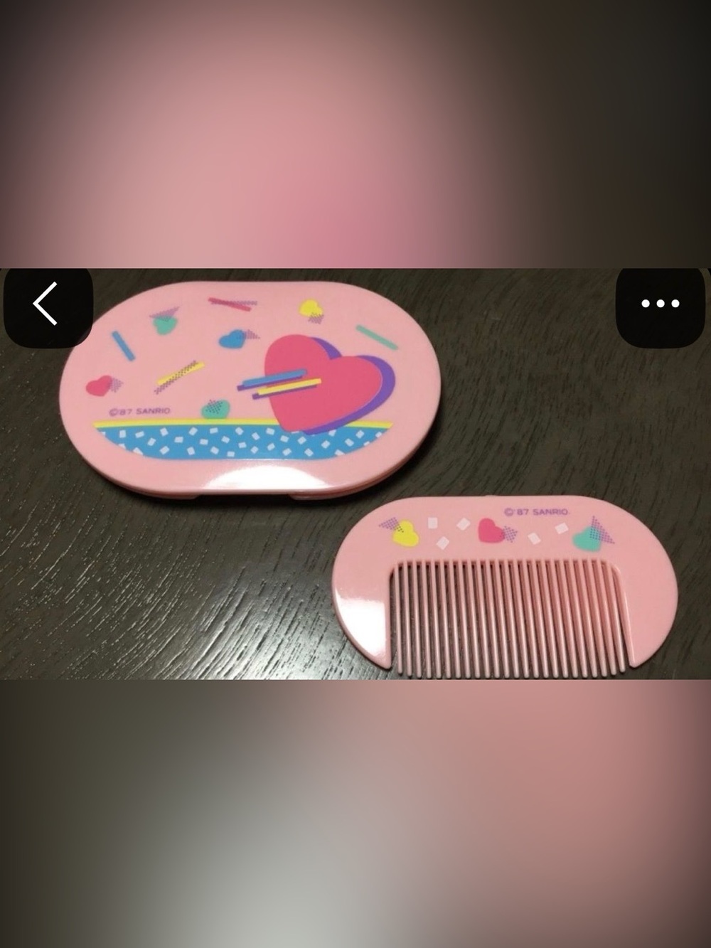 ISO-Vintage Sanrio Pink Clear Bow-Top Heart Trinket Box